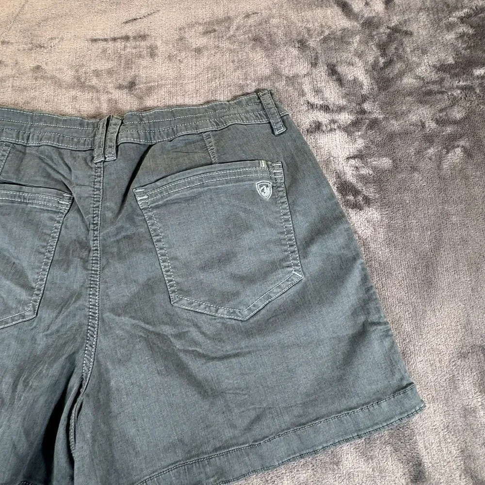 KUHL Sz 8 Kultivatr Shorts Womens Muted Teal Gray 4